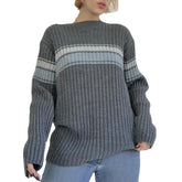 Gestreifter, gerippter Downtown-Pullover